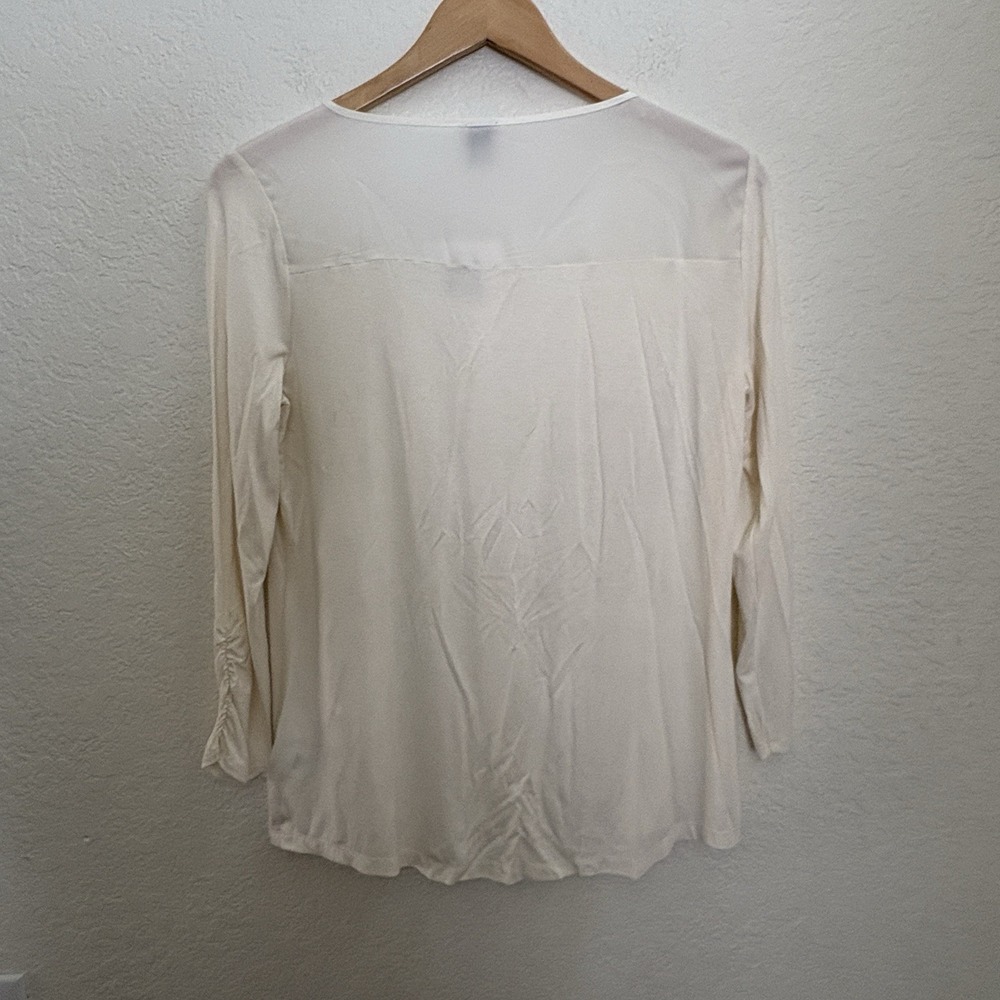 NWT Anne Klein Womens Blouse Button Front Shirt Small Logo Buttons - Picture 2 of 16